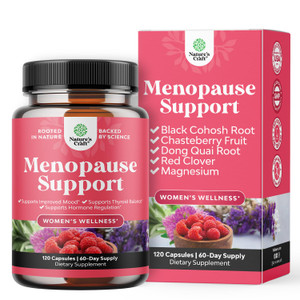 Complete Herbal Menopause Supplement for Women - Female Hormone Balance Capsules for Night Sweats Hot Flashes & Mood Swings with Dong Quai, Chaste Be