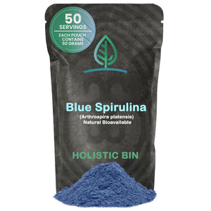 HOLISTIC BIN Blue Spirulina Powder - Organic Blue-Green Algae Supplement, Rich Source of Vegan Protein, Vitamins, & Phytonutrients, Ideal for Smoothi
