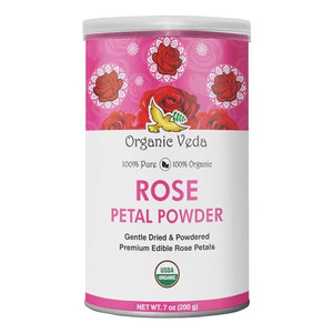 Organic Veda Edible Rose Petal Powder - Organic Rose Petal Powder for Cooking, Herbal Tea, Smoothies, Toppings - Natural Rose Petal Powder for DIY Fa