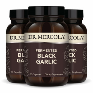 Dr. Mercola Fermented Black Garlic, 90 Servings (180 Capsules), Dietary Supplement, Supports Immune Health, Non-GMO