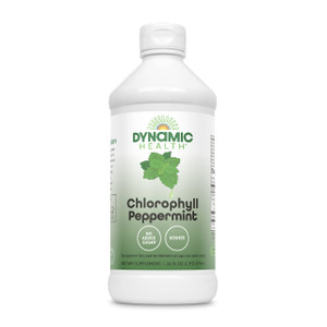 Dynamic Health Liquid Chlorophyll Peppermint 100 mg, Sodium Copper Chlorophyllins with Alfalfa and Mulberry Leaves, Plant Cleanse and Deodorizing, No