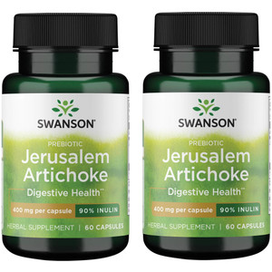 Swanson Prebiotic Jerusalem Artichoke - 90% Inulin 400 mg 60 Caps (2 Pack)