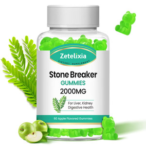 Zetelixia Chanca Piedra Stone Breaker Gummies, Organic Herbal Supplement for Kidney Cleanse & Gallbladder Health, Kidney Stones Dissolver, Sugar Free