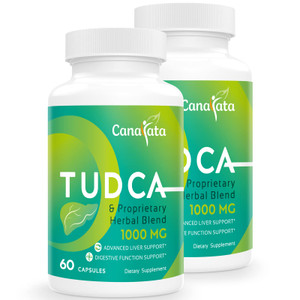 Canarata TUDCA Liver Support Supplements 1000mg - 120 Vegan Capsules,TUDCA Bile Salts with Milk Thistle Herbal Blend Formula for Cleanse Detox & Repa