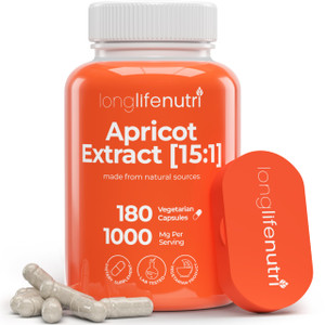 Apricot Extract - Advanced Formula, 1000mg per Serving, 180 Vegetarian Capsules for Natural Vitality, 3-Month Supply, Organic from Prunus Armeniaca -