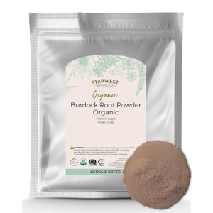 Starwest Botanicals Burdock Root Powder Organic - Natural Source of Antioxidants, Loose Herb for Tea, Rice, Soup & Stews, Certified Kosher, Non-GMO -
