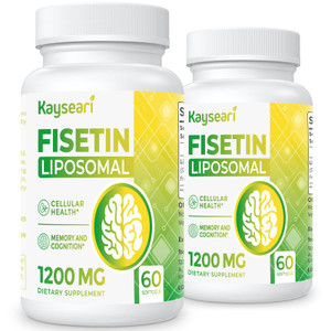 Kayseari Fisetin 1200mg Liposomal Fisetin Supplements 98% Pure Fisetin Polyphenols Antioxidants Immunity Health Aging Cognitive Support Non-GMO 120 C
