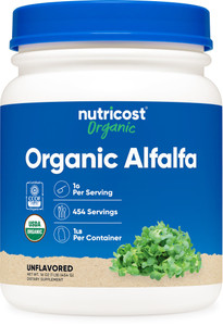 Nutricost Organic Alfalfa Powder 1LB - USDA Certified 100% Organic, Vegetarian, Non-GMO, Gluten Free