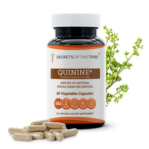 Secrets of the Tribe Quinine Capsules 1000 mg Wildcrafted Quinine (Cinchona officinalis) Dried Bark, Leg Cramp Support Supplement (60 Capsules)
