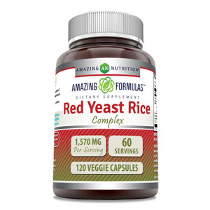 Amazing Formulas Red Yeast Rice Complex | 1570 Mg Per Serving | 120 Veggie Capsules | with Alpha Lipoic Acid, CoQ10, Milk Thistle Extract | Made in U