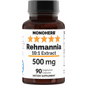 Rehmannia Extract 500 mg - 90 Veg Capsules - Rehmannia Glutinosa - 90 Servings