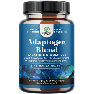 Herbal Adaptogen Mood Support Supplement - Calming Adaptogens Supplement for Stress & Cortisol Management with Ashwagandha Rhodiola Rosea & Maca Root