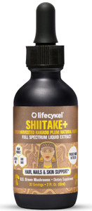 Lifecykel - Shiitake Mushroom Extract with Kakadu Plum- Hair, Skin & Nail Support, Anti Aging Supplement- 100% Organic Mushrooms, Immune Boosting, Vi
