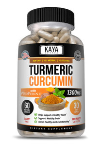 Kaya Naturals Turmeric Platinum, 60 Count Capsules, Bioperine, Premium Support with 95% Standardized Curcuminoids - 60 Capsules