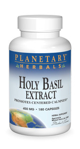 PLANETARY HERBALS Holy Basil Extract, Promotes Centered Calmness, 180 Count