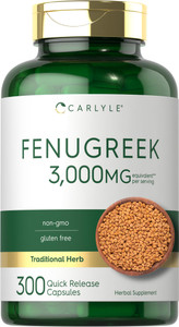 Carlyle Fenugreek Capsules | 300 Count | Non-GMO & Gluten Free Extract | Fenugreek Seeds