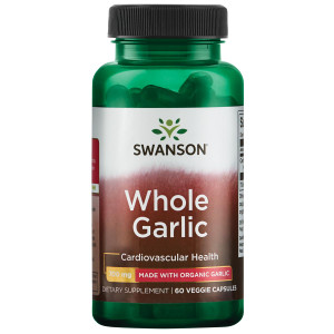 Swanson Made with Organic Whole Garlic 700 Milligrams 60 Veg Capsules