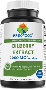 Brieofood Bilberry Extract 2000 mg per Serving 180 Capsules
