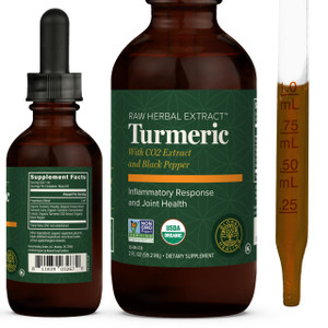 Global Healing Organic Turmeric Curcumin Supplement with Black Pepper Extract Liquid Drops to Support Joint Mobility Relief and Digestive Health Mult