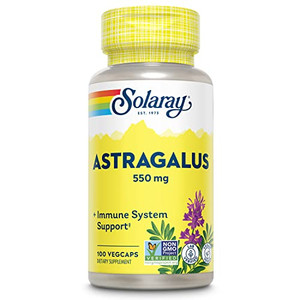 SOLARAY Astragalus Root 550mg | Healthy Immune Function & Stress Support | Adaptogen Herb | Non-GMO & Vegan | 100 VegCaps