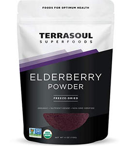 Terrasoul Superfoods Organic Elderberry Powder, 4 Oz - Freeze-Dried