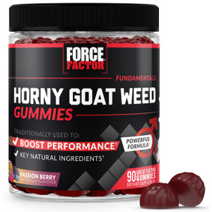 Force Factor Horny Goat Weed Gummies for Men, Natural Male Drive & Vitality Supplement with Ingredients for Superior Absorption, Delicious Passion Be