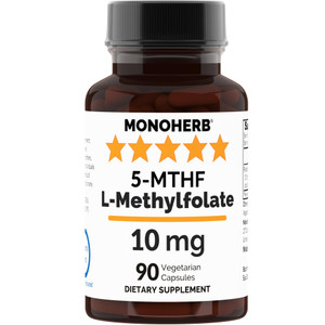 MONOHERB L-Methylfolate 5-MTHF 10 mg - 90 Vegetarian Capsules - Methyl Folate Supplement