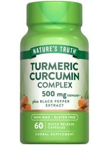 Nature's Truth Turmeric Curcumin with Black Pepper Extract | 500mg | 60 Capsules | Non-GMO and Gluten Free Complex Supplement