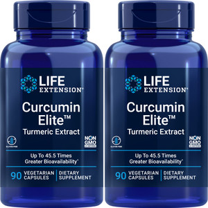 Life Extension Curcumin Elite Turmeric Extract, 90 Caps (Pack of 2)