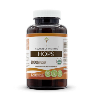 Secrets of the Tribe Hops USDA Organic Capsules | Certified Organic Vegetarian Capsules, Herbal Dietary Supplement | Humulus lupulus Dried Flower (12