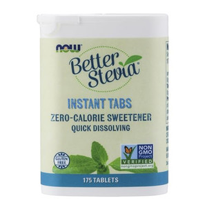 NOW Foods, Better Stevia Instant Tabs, Zero-Calorie Sweetener, Certified Non-GMO, Gluten-Free, 175 Tablets