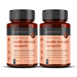 Double Strength Turmeric - Massive 1000mg x 360 Tablets - 200% more Turmeric and Natural Levels of the Potent Curcumin per Tablet - with 5mg Black Pe