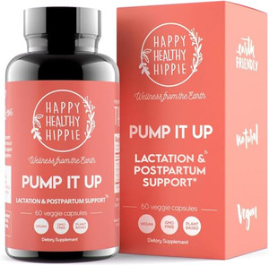 Happy Healthy Hippie Pump It Up Lactation Supplement  Postnatal Vitamins for Women Breastfeeding | Supports Breast Milk Supply Increase | Fennel See