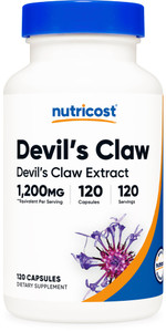 Nutricost Devils Claw 1,200mg Equivalent from 300mg of 4:1 Extract Per Serving, 120 Capsules for 120 Servings Per Bottle - Vegetarian, GMO Free and G