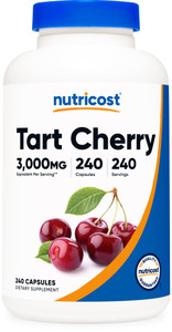 Nutricost Tart Cherry Extract 3000mg Equivalent from 300mg of 10:1 Extract Per Serving, 240 Vegetarian Capsules for 240 Servings per Bottle - Gluten