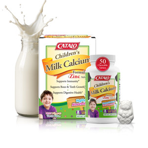 CATALO Toddler Childrens Milk Calcium Formula with Zinc Added - TruCal® Milk Calcium, Phosphorus, Magnesium, and Chelated Zinc - Vanilla Flavor, 100