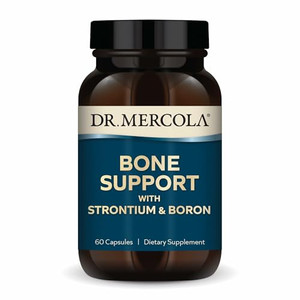 Dr. Mercola Bone Support with Strontium & Boron - Supports Bone Strength - Silica, Manganese & Trace Minerals - Non-GMO, Gluten-Free & Soy-Free - 60