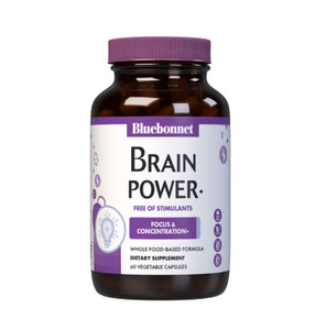 Bluebonnet Nutrition BrainPower  Whole Food-Based Nootropic Blend - for Brain Health*- Non-GMO, Vegan - Free of Gluten, Dairy, Soy & Stimulants - 60