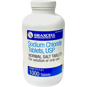 Sodium Chloride Tablets 1gm | Electrolyte Salt Pills for POTS Syndrome and Dysautonomia Support | Rapid Rehydration, Natural Ingredients | (15.4gr.)