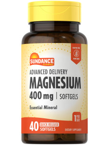 Sundance Magnesium 400mg | Essential Mineral Supplement | 40 Softgels | Non-GMO & Gluten Free