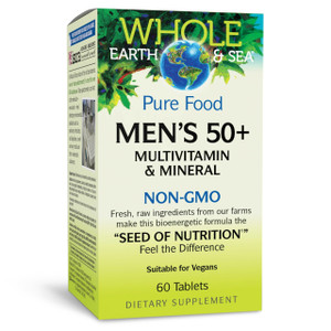 Natural Factors, Men's 50+ Multivitamin & Mineral, 1 Serving Contains Nutrition Equivalent to ½ lb of Veggies, 60 Count (Pack of 1)