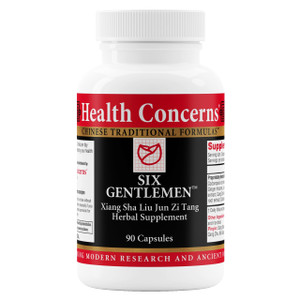 Health Concerns Six Gentlemen  Digestive Health & Qi Support Supplement  Licorice Root, Ginger & Codonopsis Formula  Bloating, Gas, Nausea  90 Ca