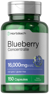 Horbäach Blueberry Extract Supplement | 150 Capsules | Blueberry Concentrate | Non-GMO, Gluten Free