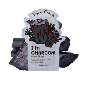 TONYMOLY Im Charcoal Pore Cleansing Sheet Mask  Korean Hydrating & Moisturizing Face Mask with Charcoal for Pore Care & Soothing Skincare