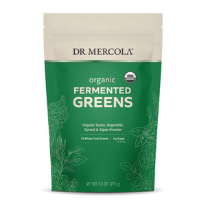 Dr. Mercola Organic Fermented Greens Powder - Supports Digestive & Cellular Health - Certified Organic, Non-GMO & Soy-Free - 9.5 oz (90 Servings)