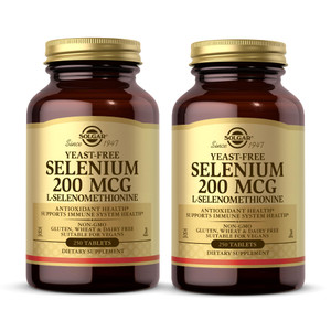 Solgar Yeast-Free Selenium 200 mcg - 250 Tablets, Pack of 2 - Supports Antioxidant & Immune System Health - Non-GMO, Vegan, Gluten Free, Dairy Free,
