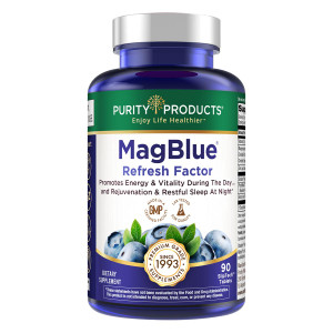 Purity Products MagBlue Refresh Factor Super Boost - Magnesium Bisglycinate, Shoden Ashwagandha, Vitamin D3, Zinc and Boron - 90 Tablets