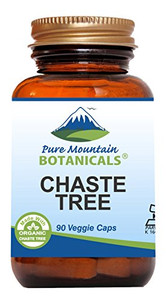 Pure Mountain Botanicals Chaste Tree Berry Capsules - Kosher Vegan Caps with 400mg Organic Vitex Chasteberry Supplement