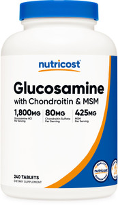 Nutricost Glucosamine 1800mg with Chondroitin & MSM, 240 Tablets, 120 Servings - Non-GMO, Gluten Free