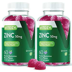 VITEEY Zinc Gummies for Men and Women - Zinc Supplements 50mg - Immune Boost & Skin Health - Vegan, Gluten Free - 120 Count